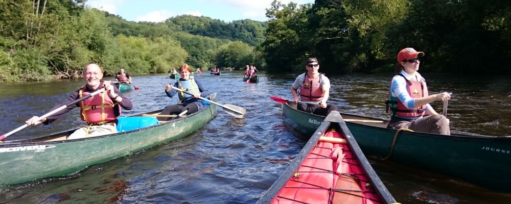 Canoes on the river Wye