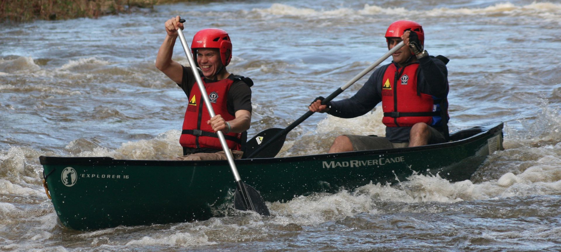 Canoe in the rapids
