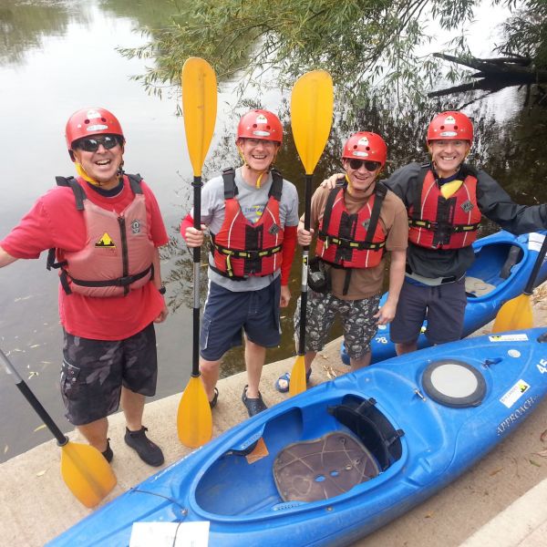 A self guided kayak hire group