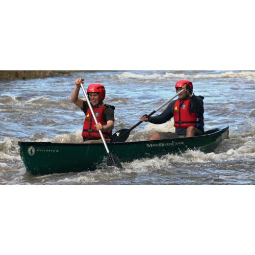 Canoeing Symonds Yat Rapids.